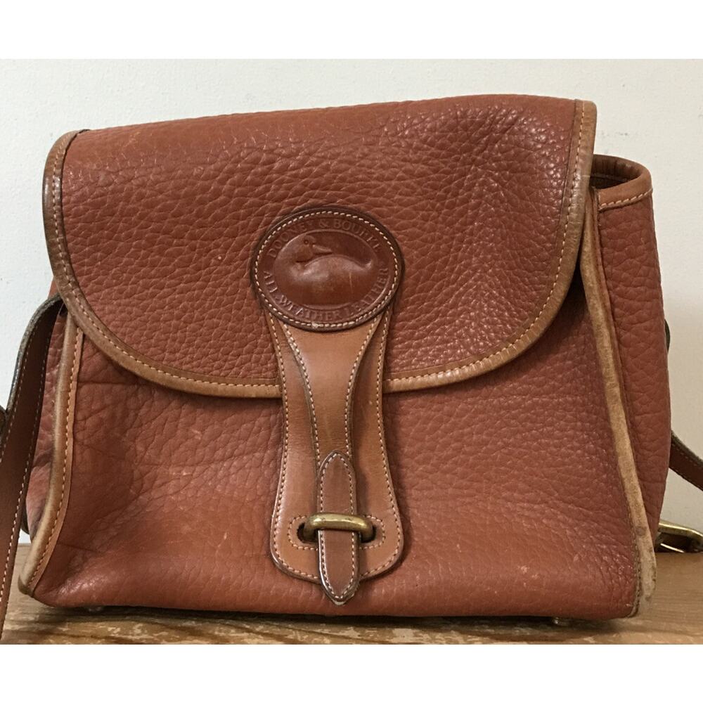 Vintage Dooney & Bourke AWL All Weather Leather Brown Cross Body Handbag Purse